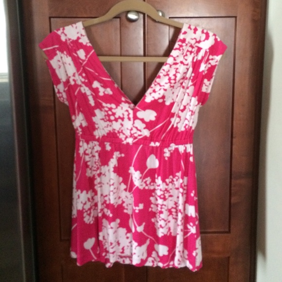 Pink and white Tibi top