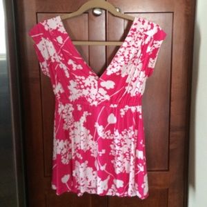 Pink and white Tibi top