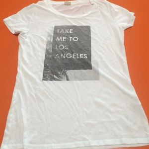 White hollister "Take me to Los Angeles shirt"