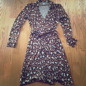 DVF Leopard Print Wrap Dress