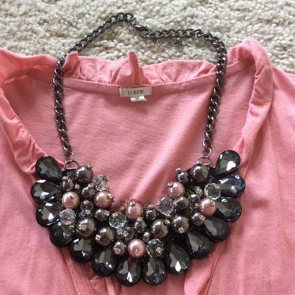 Boutique Jewelry - Rhinestone and Bead Bib Necklace