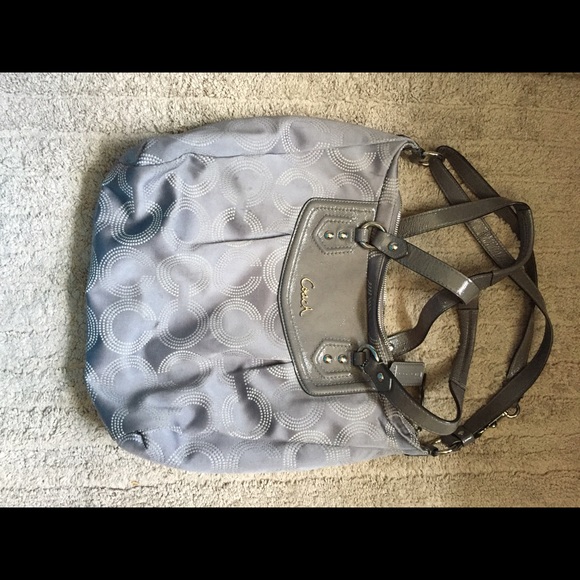 Coach gray Ashley satchel purse (large)