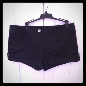 Black Express Shorts with Silver Buttons