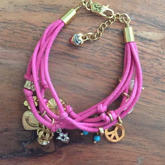 Juicy Couture pink and gold multi-charm bracelet