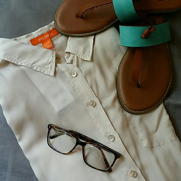 NWT Joe Fresh Off-White High-Low Shirt