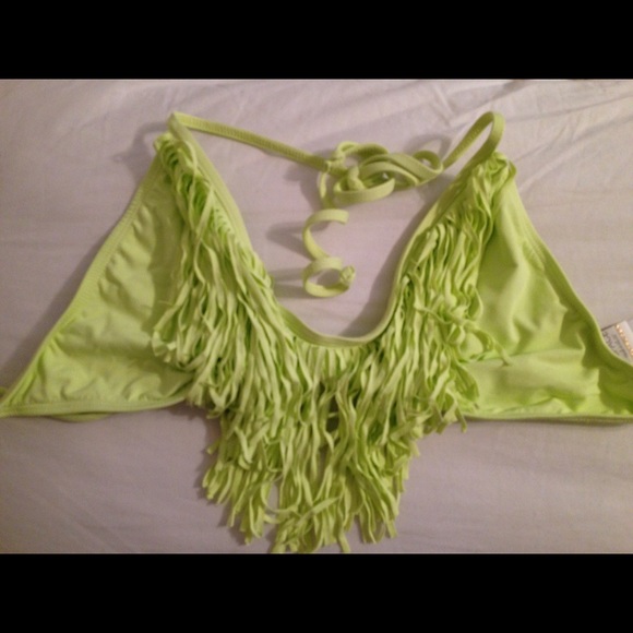 L*Space LimeGreen/NeonYellow Audrey Fringe Top SzL