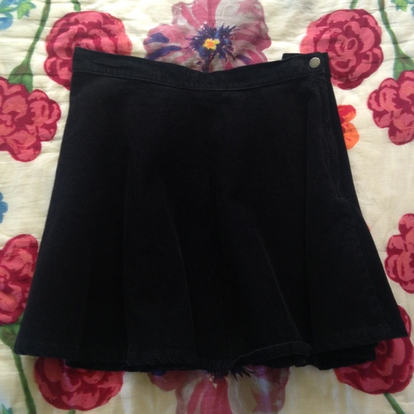 Black Corduroy Circle Skirt