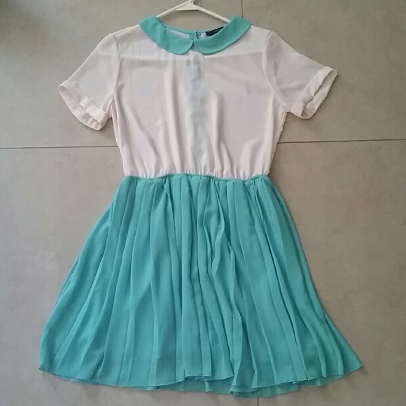 Mint and white dress