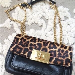 Michael Kors Half Calf Leopard Print Purse