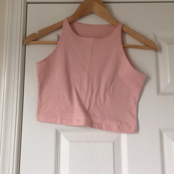 Pink Sleeveless Crop Tank
