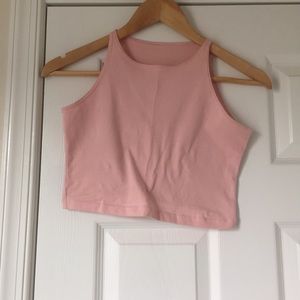 Pink Sleeveless Crop Tank