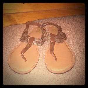 ☀️🌻Brown and Gold Braided Sandals🌻☀️