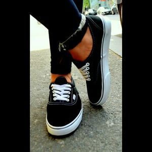 Authentic black and white vans