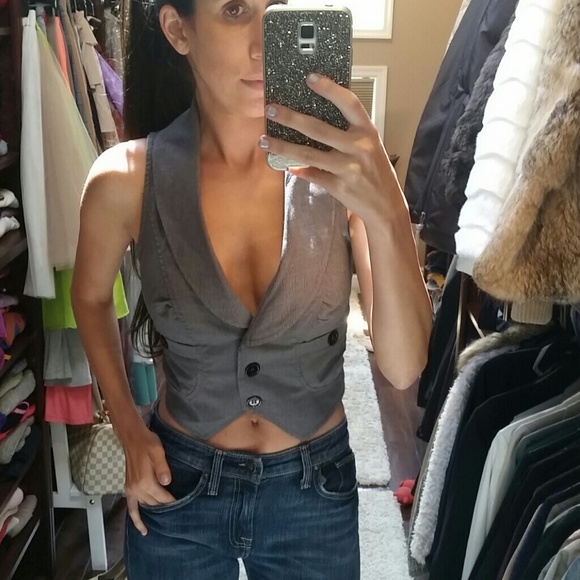 Mandee Plaid Tweed Gray Vest