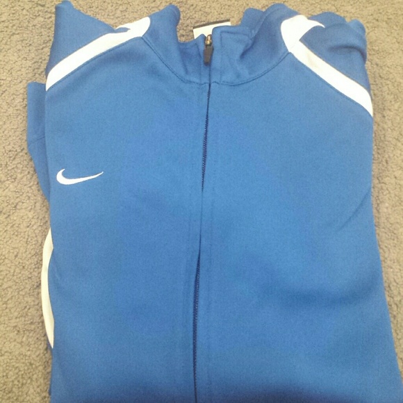 Blue nike dri-fit zip up