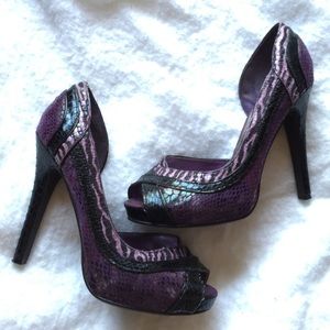Purple Peep Toe Platforms