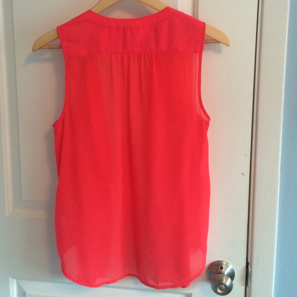 Neon button down blouse - Picture 2 of 2