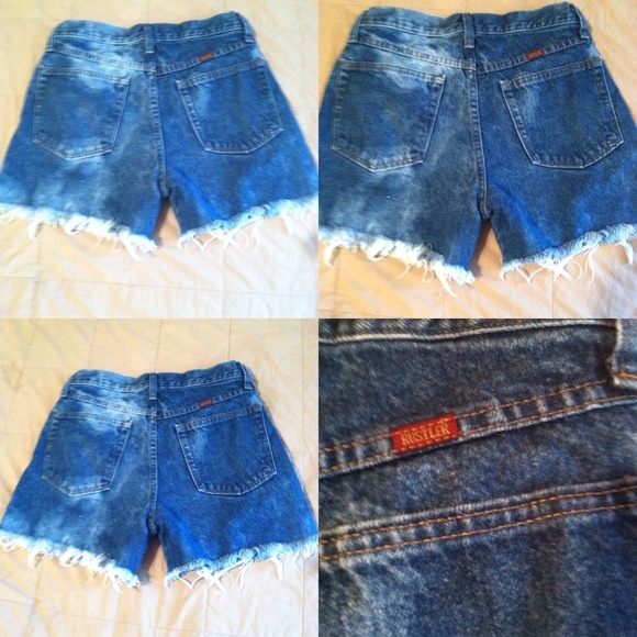 Handmade high waisted distressed jean shorts