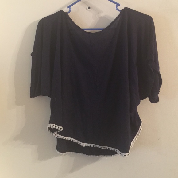 Hi low crop top navy - Picture 3 of 4