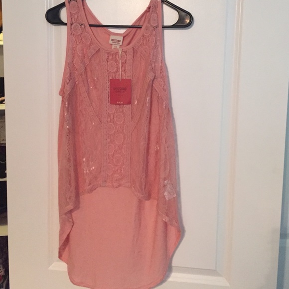 Pink lace tank top