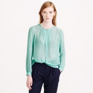 J Crew Swiss Dot blouse like new