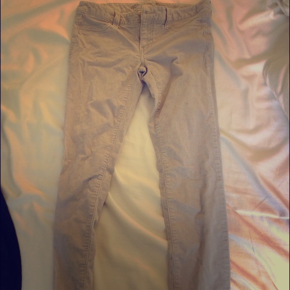 Grey Corduroy Skinny Pants