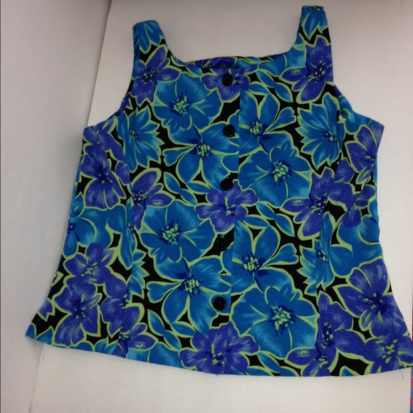 🅿️️LUS SZ VINTAGE Fashion Bug floral top - Picture 2 of 3