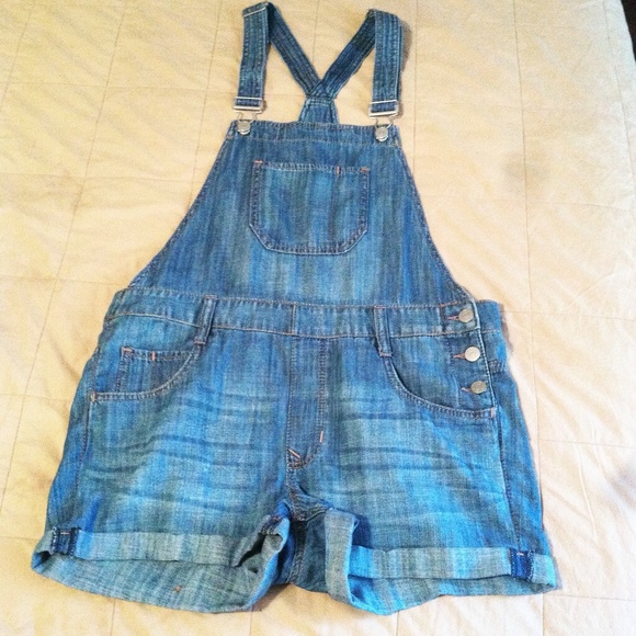 Denim jean overall shorts EXPRESS