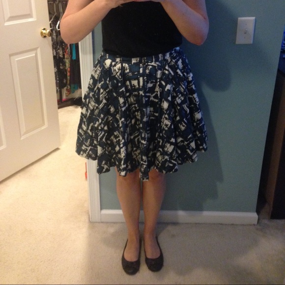 Plaited Brushstrokes Skirt, Size 8