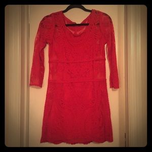 Red lace dress