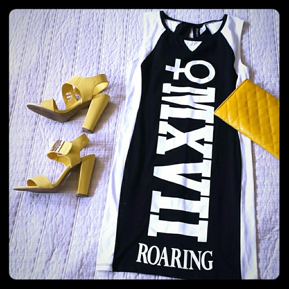 Black and White Knit Dress