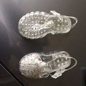 Clear glitter Jellys toddler size 7