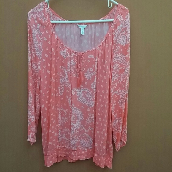 * New* aeropostale coral bohemian top