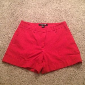 Red High-Waisted Shorts