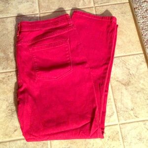 Women's red crop pants