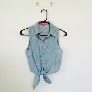 Forever 21 denim button up top