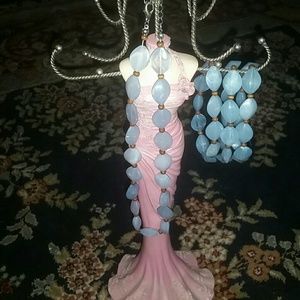 Blue Necklace Bracelet Jewelry Set