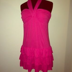 Express Pink Cotton Halter Dress