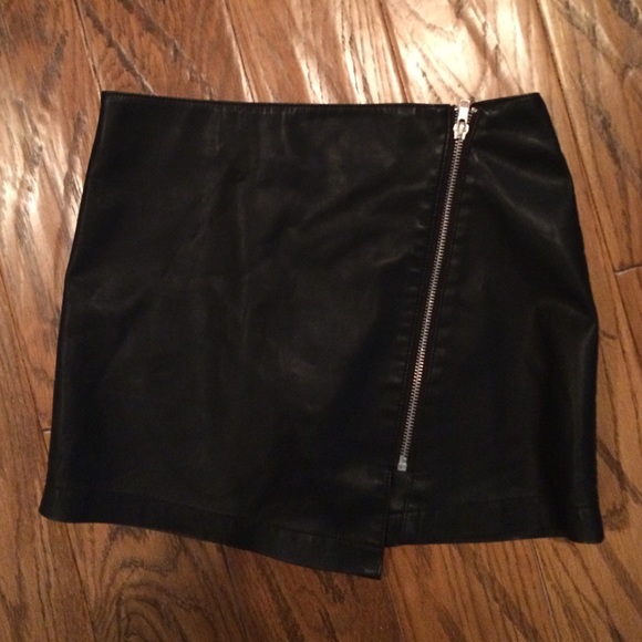 Faux Leather Wrap Skirt