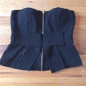 Black strapless top