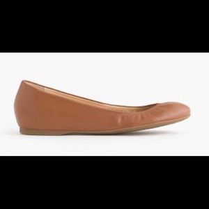 J. Crew Cece Brown Leather Flats