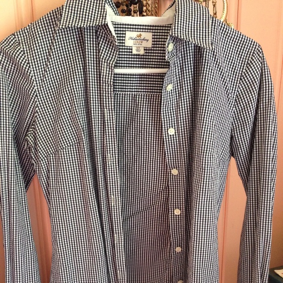 Black and white gingham button down