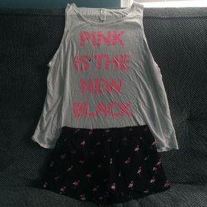 "Pink is the new black" pajama set