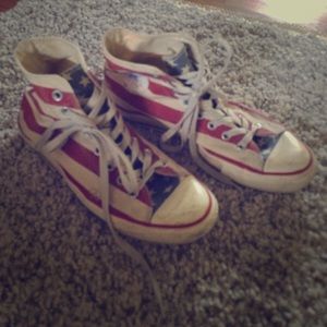 Distressed American flag converse