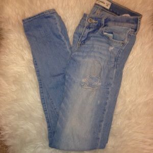Slightly distressed jeans