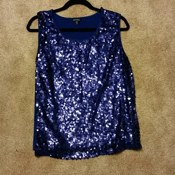 Sequin sparkle blue tank