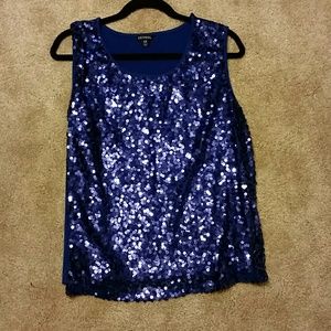 Sequin sparkle blue tank