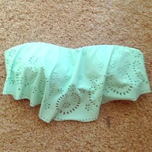 Light Blue Strapless Bathing Suit Top