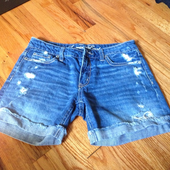Ripped jean shorts