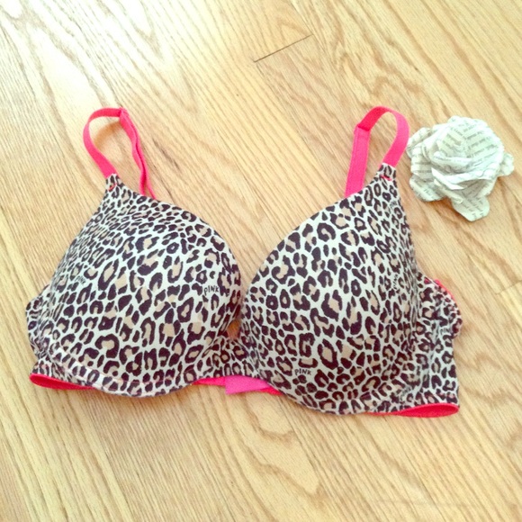 Victoria's Secret Tops - Cheetah & hot pink strap PINK bra